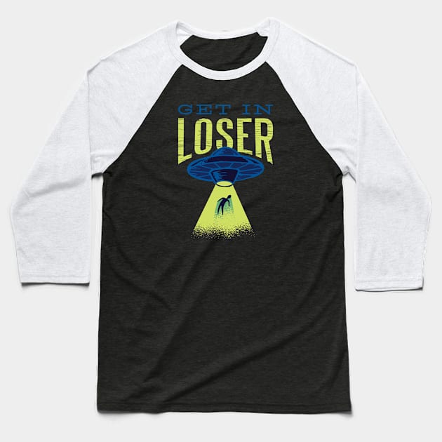 Ufo Abduction Baseball T-Shirt by EarlAdrian